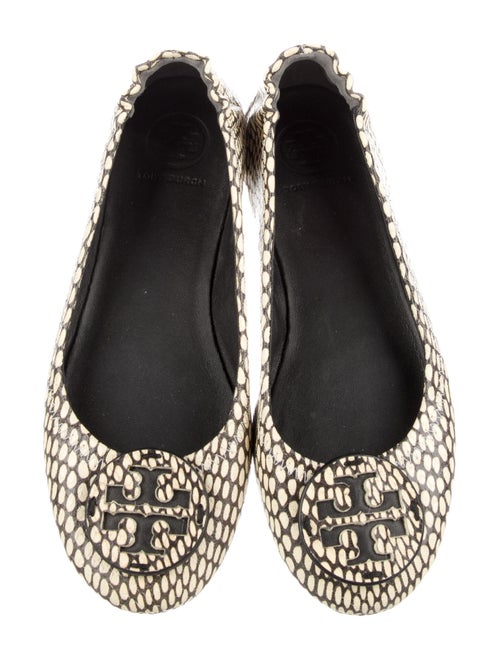 Tory Burch Leather Animal Print Ballet Flats