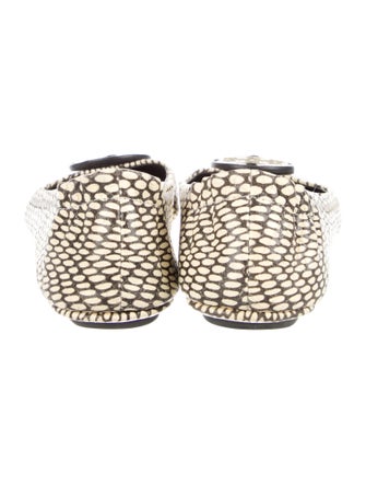 Tory Burch Leather Animal Print Ballet Flats