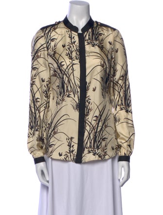Tory Burch Silk Printed Button-Up Top