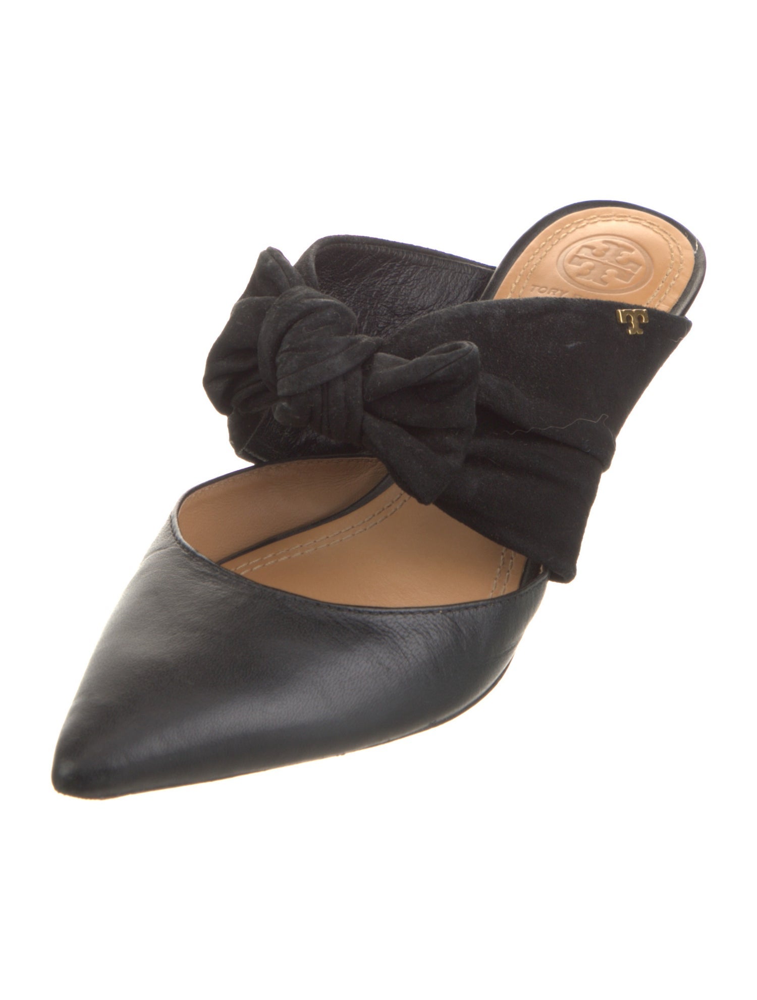 Tory Burch Leather Bow Accents Mules