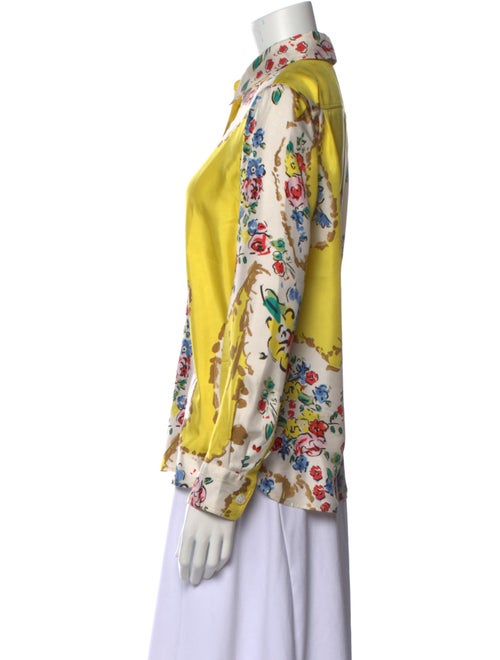Tory Burch Silk Floral Print Button-Up Top