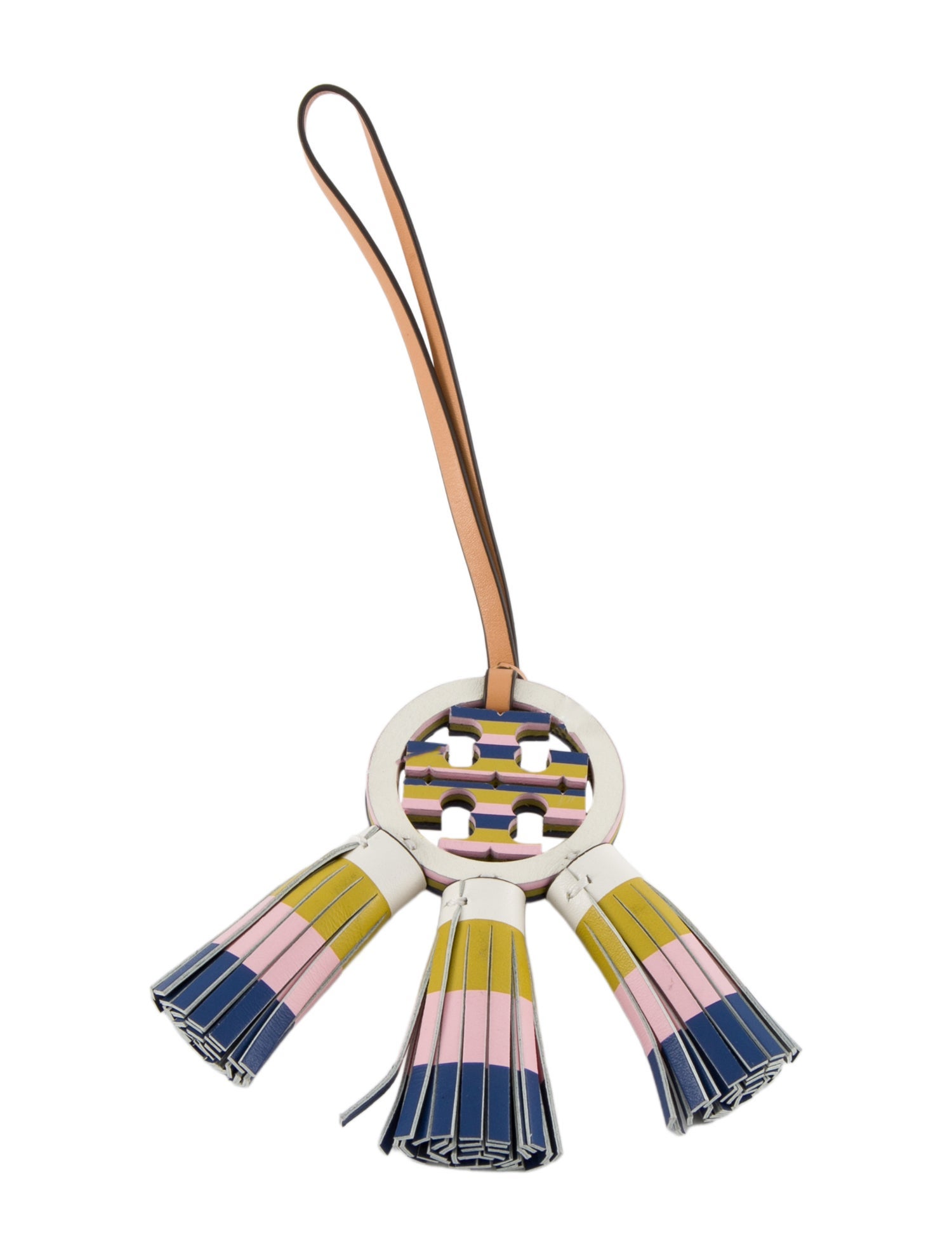 Tory Burch Pattern Print Leather Bag Charm w/Tags