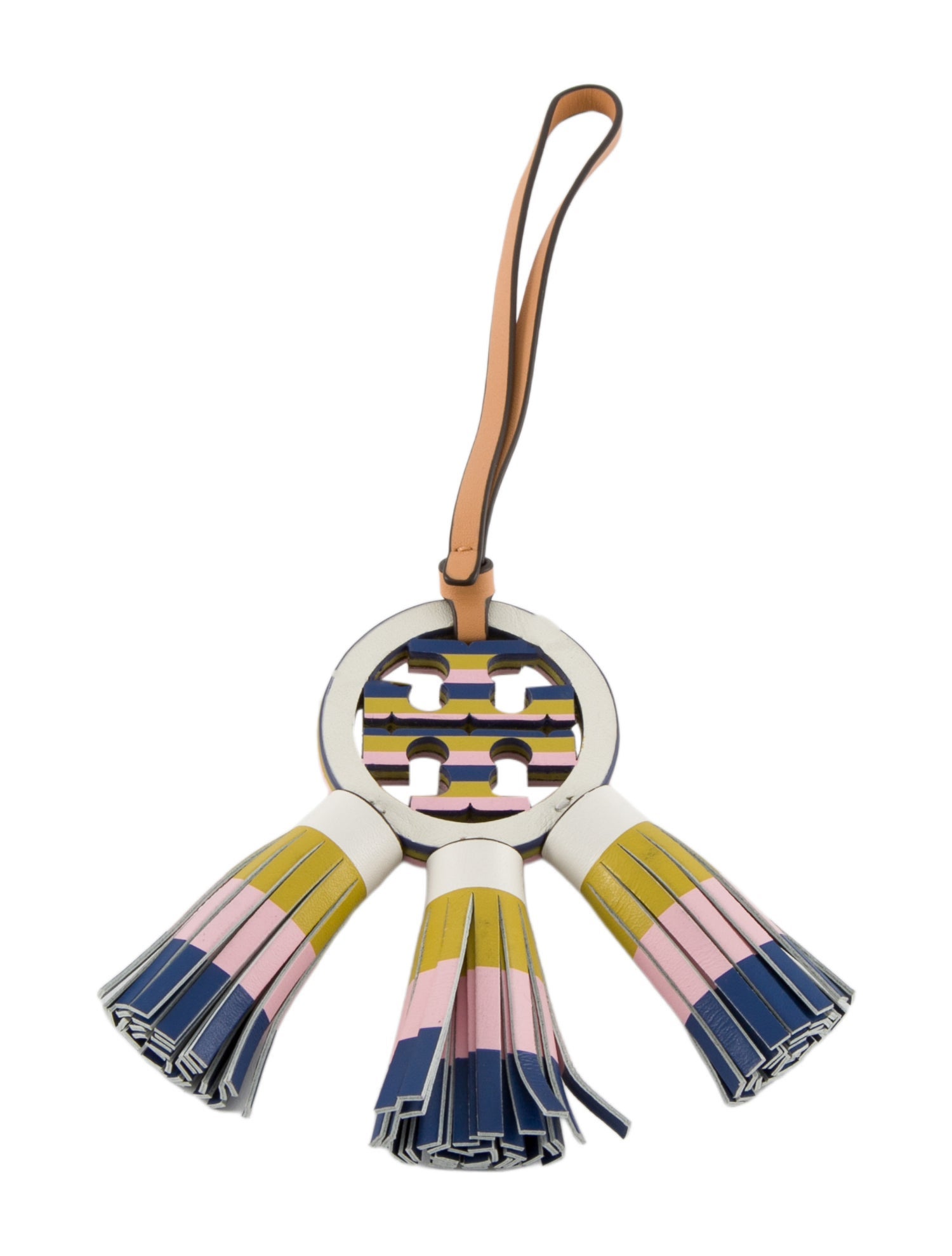 Tory Burch Pattern Print Leather Bag Charm w/Tags