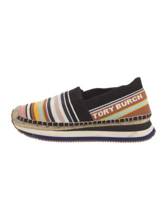 Tory Burch Signature Logo Striped Espadrilles