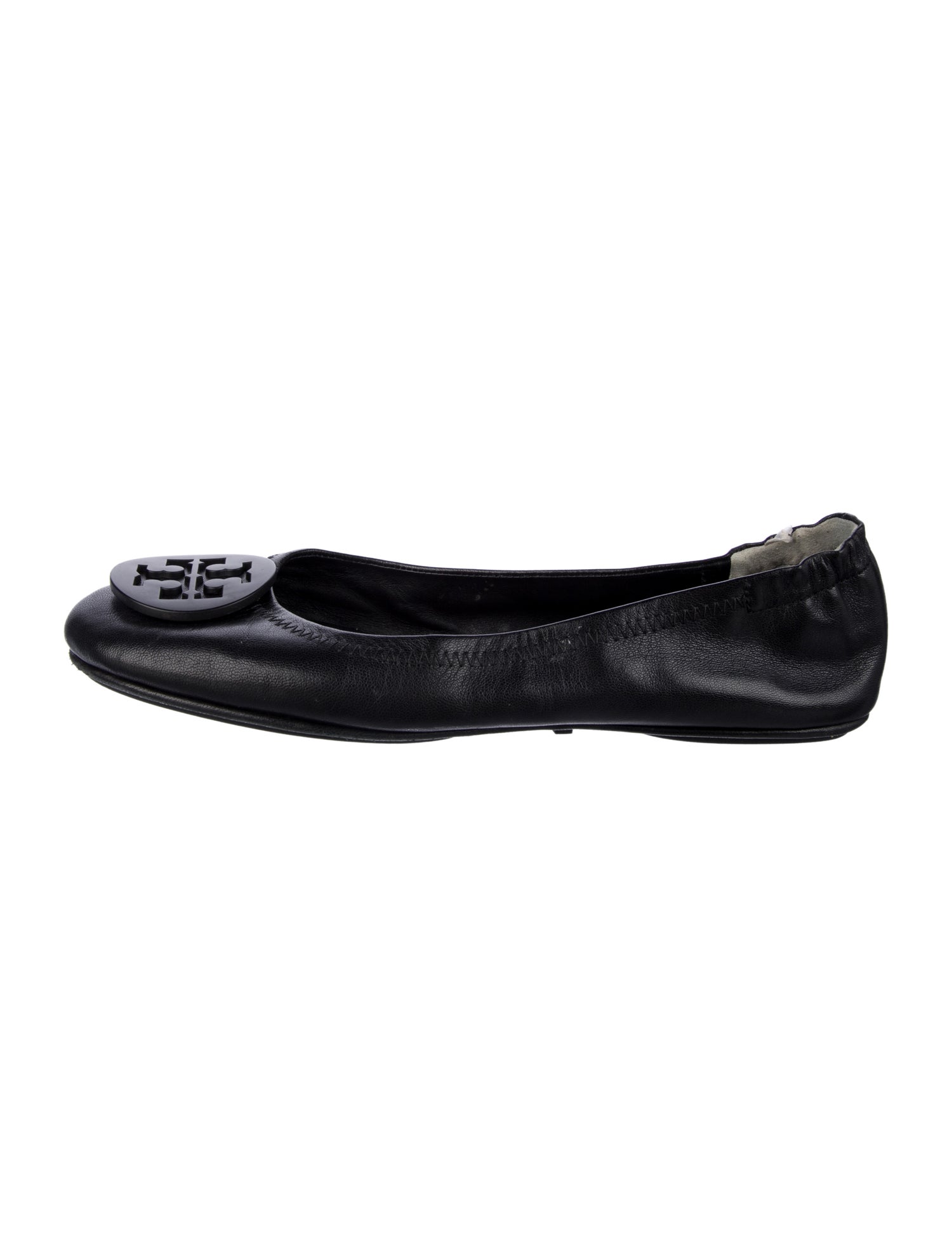 Tory Burch Signature Logo Leather Ballet Flats