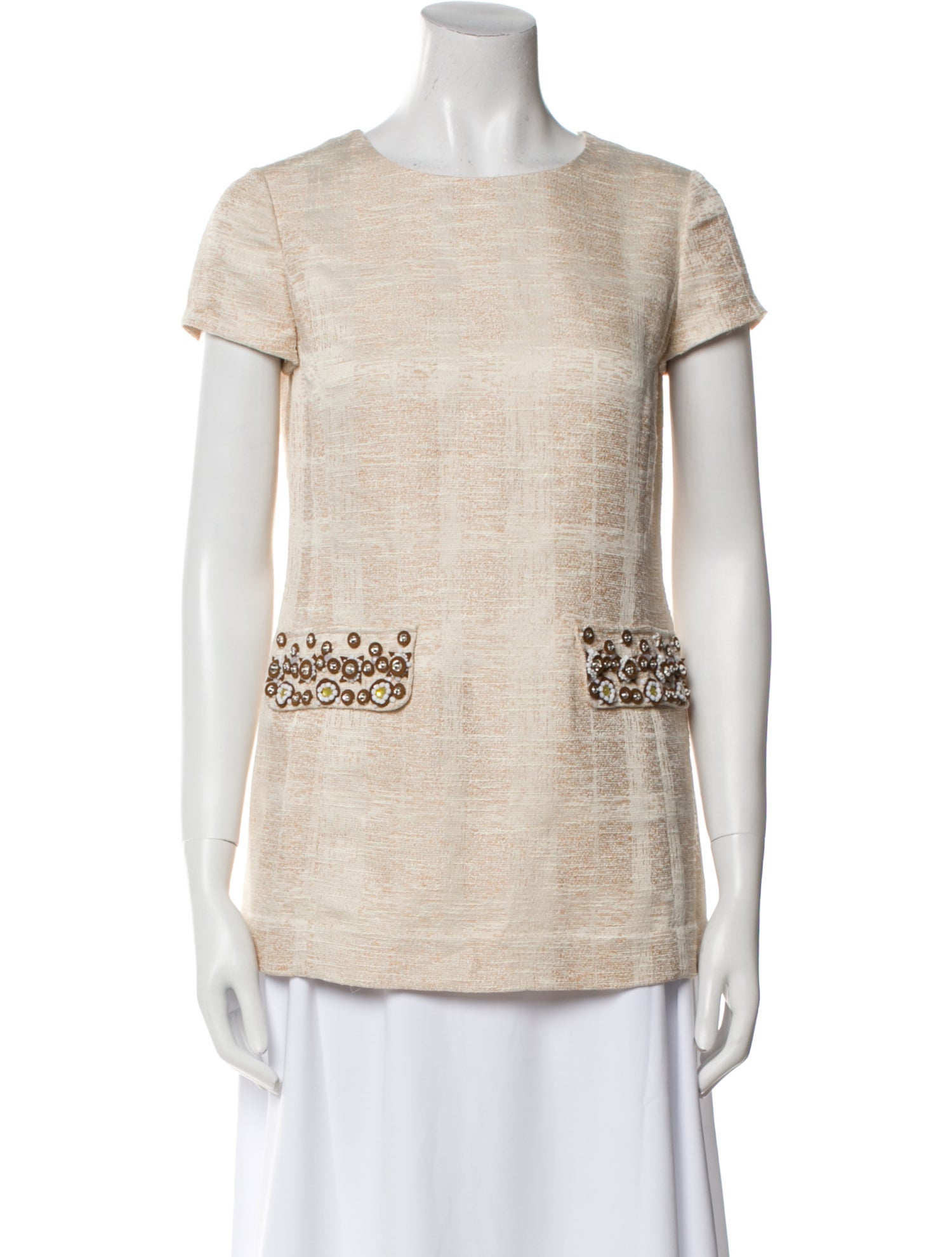 Tory Burch Scoop Neck Short Sleeve T-Shirt