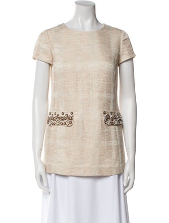 Tory Burch Scoop Neck Short Sleeve T-Shirt