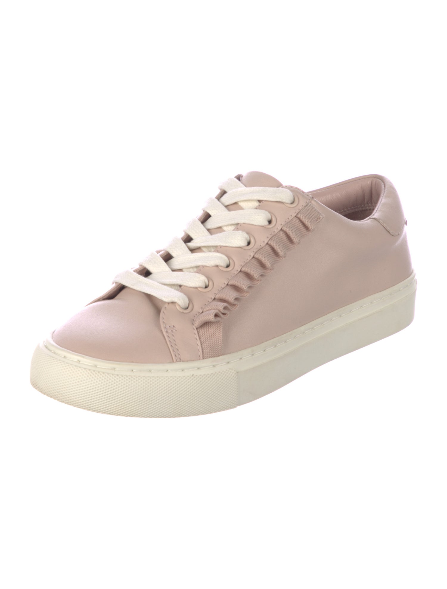 Tory Burch Leather Ruffle Embellishment Sneakers