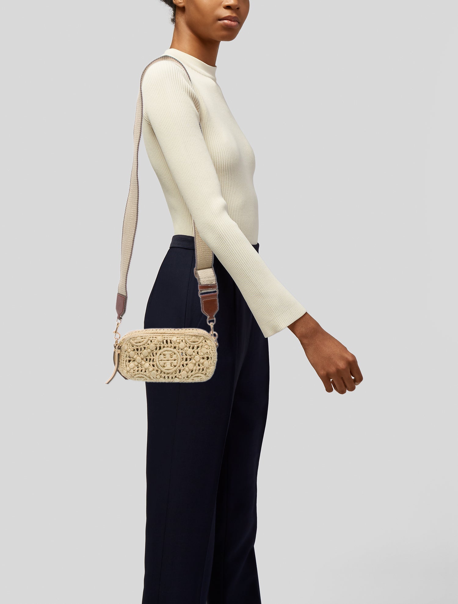 Tory Burch Straw Crossbody Bag