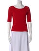 Tory Burch Scoop Neck Three-Quarter Sleeve T-Shirt