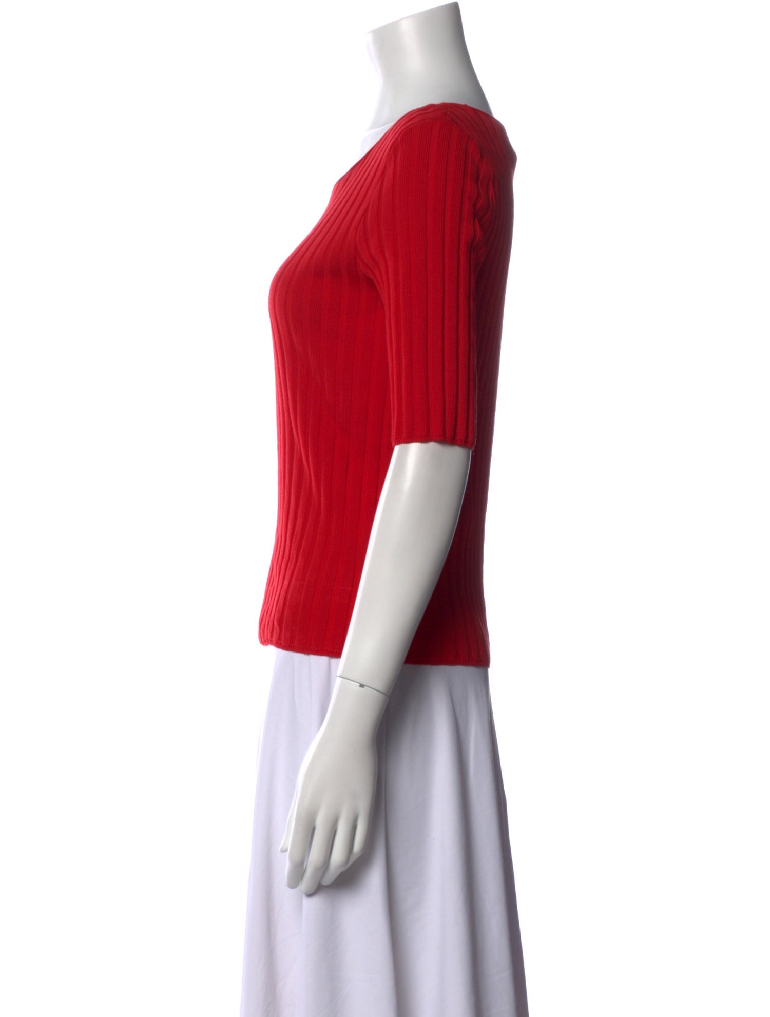 Tory Burch Scoop Neck Three-Quarter Sleeve T-Shirt