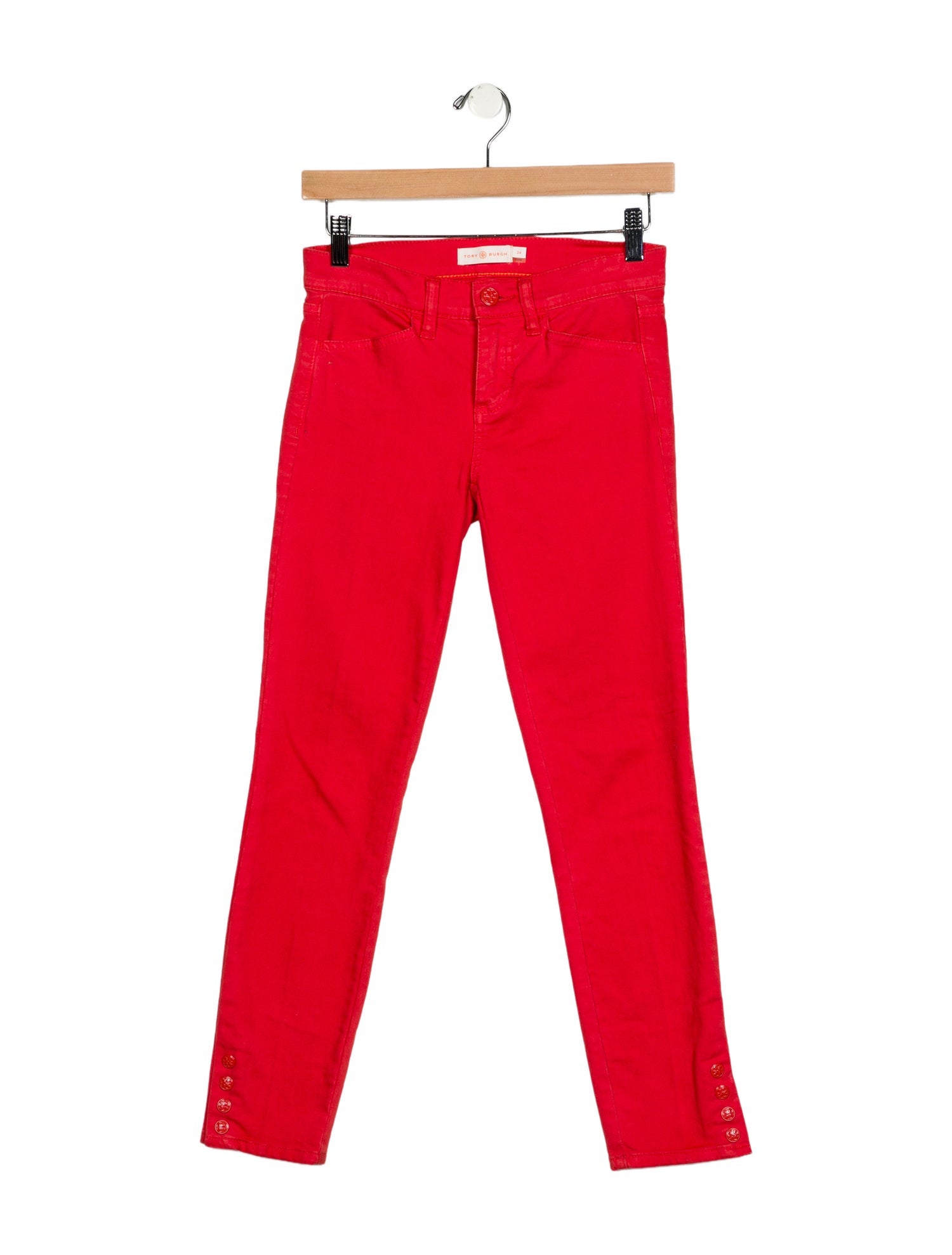 Tory Burch Low-Rise Skinny Leg Jeans