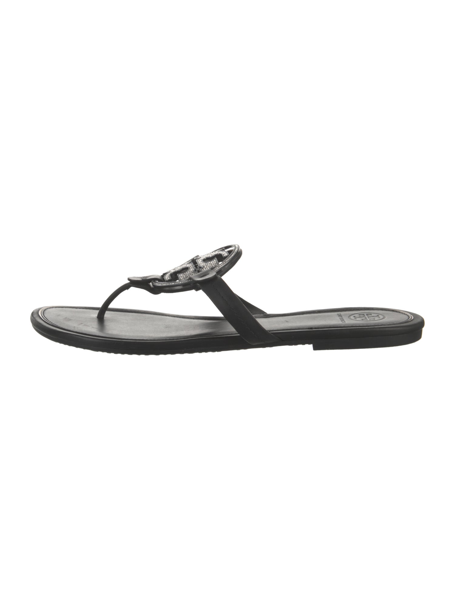 Tory Burch Signature Logo Leather Flip Flops