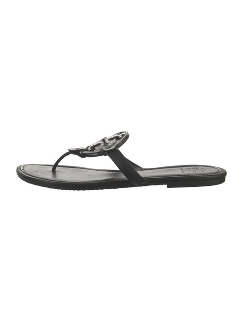 Tory Burch Signature Logo Leather Flip Flops