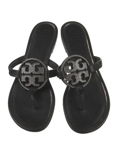 Tory Burch Signature Logo Leather Flip Flops