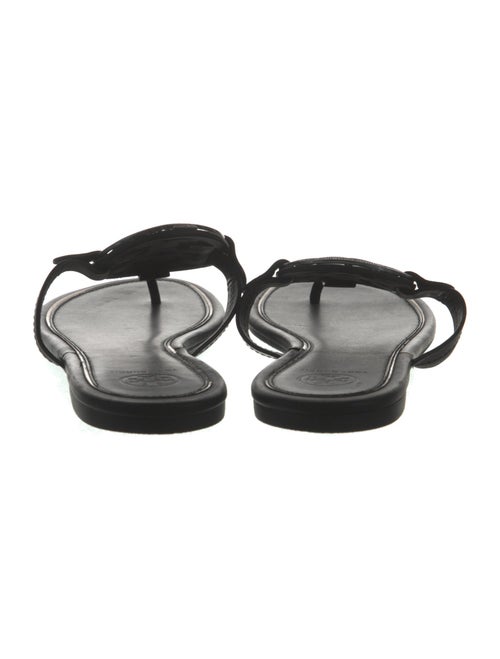 Tory Burch Signature Logo Leather Flip Flops