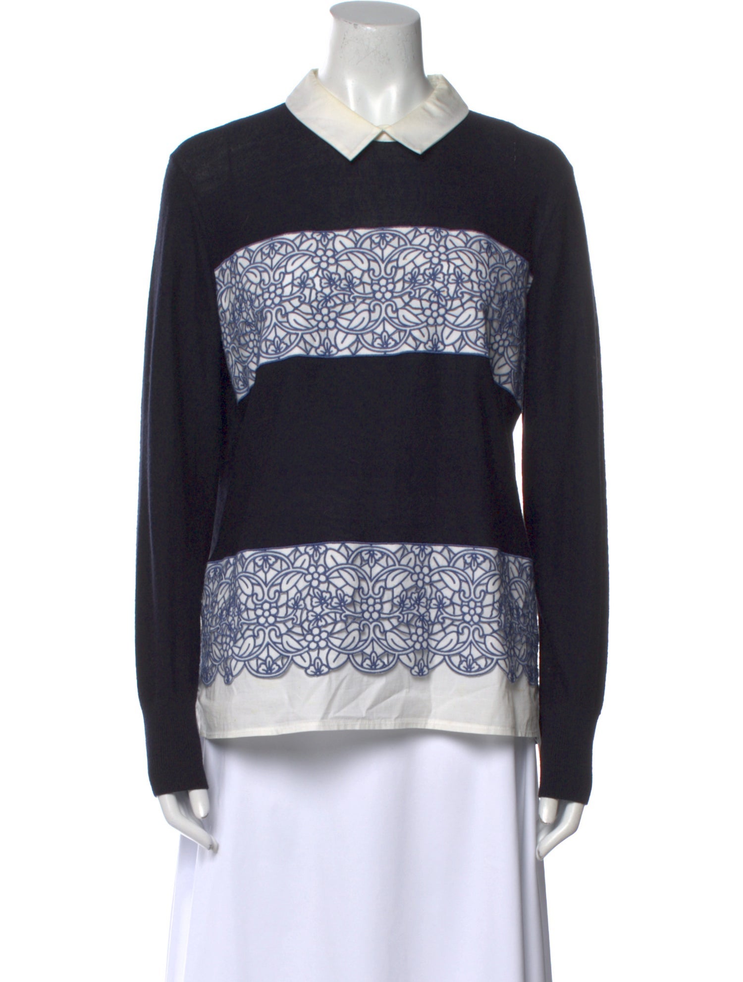 Tory Burch Merino Wool Printed Sweatshirt