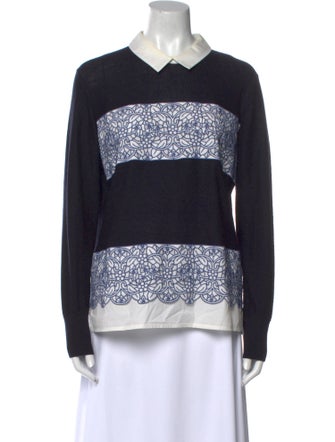Tory Burch Merino Wool Printed Sweatshirt