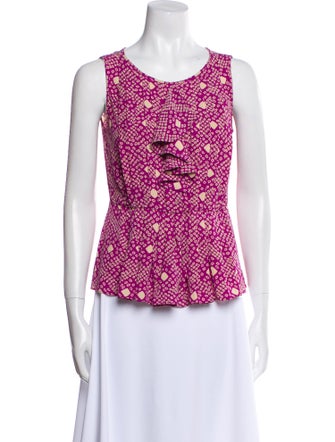 Tory Burch Silk Floral Print Top