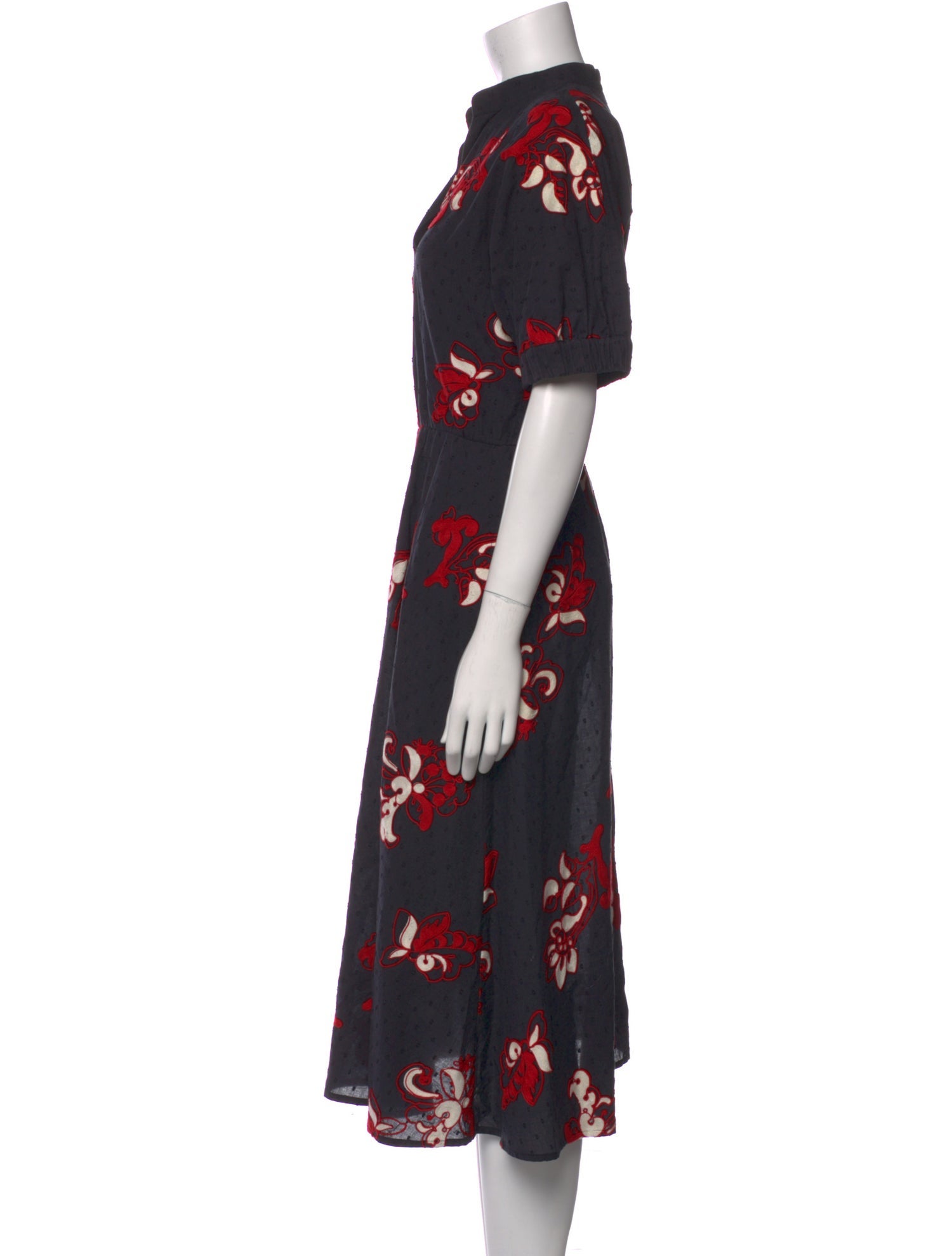 Tory Burch Floral Print Midi Length Dress
