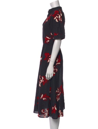 Tory Burch Floral Print Midi Length Dress