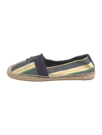 Tory Burch Printed Whipstitch Trim Espadrilles