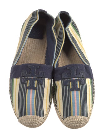 Tory Burch Printed Whipstitch Trim Espadrilles