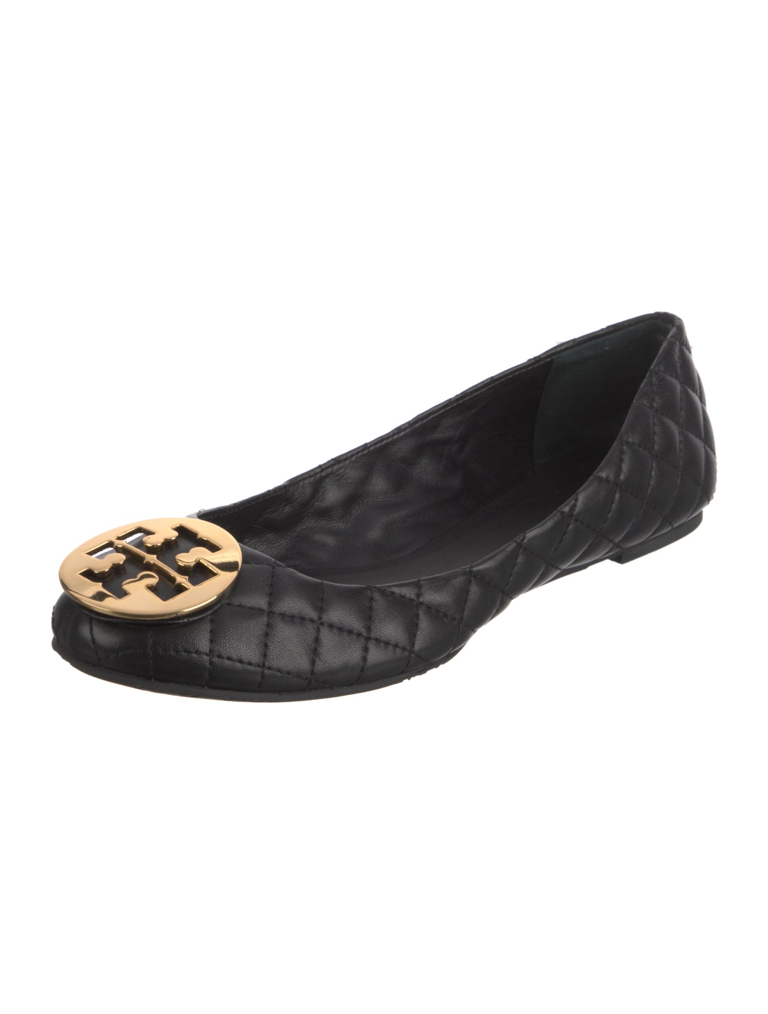 Tory Burch Signature Logo Leather Flats