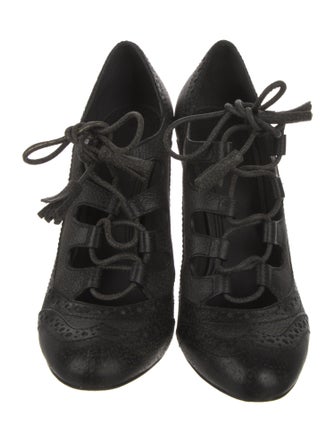 Tory Burch Leather Cutout Accent Pumps