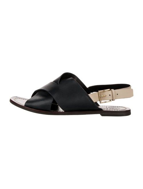 Tory Burch Leather Animal Print Slingback Sandals