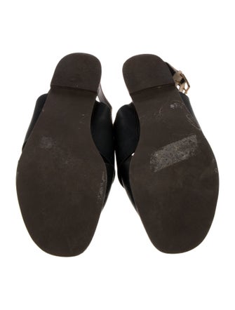 Tory Burch Leather Animal Print Slingback Sandals