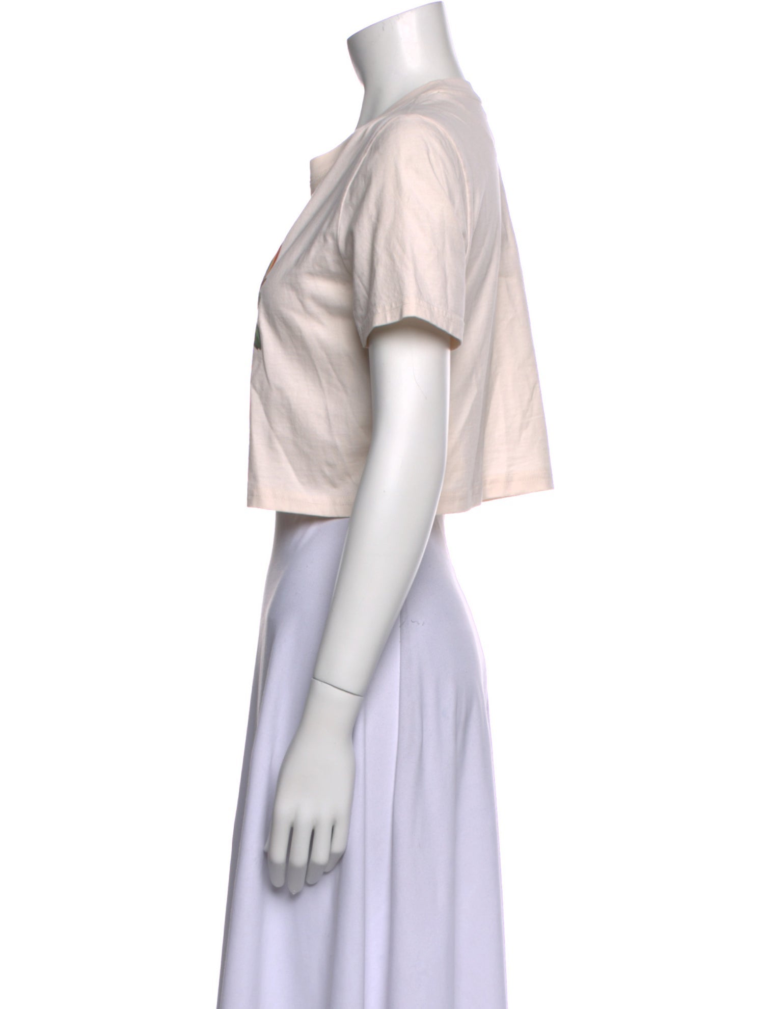 Tory Burch Graphic Print Crew Neck Crop Top