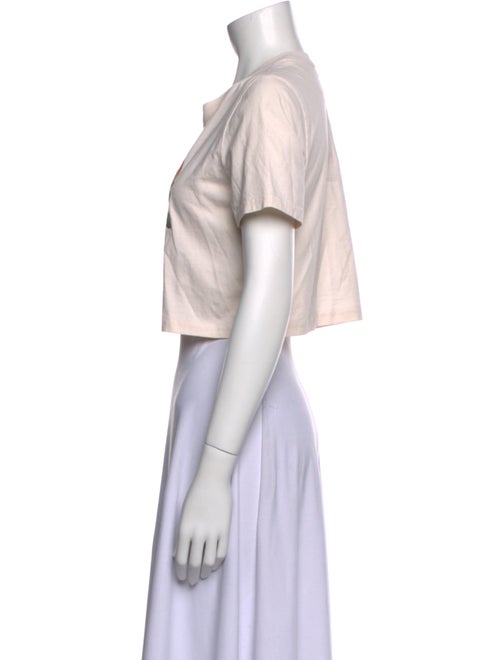 Tory Burch Graphic Print Crew Neck Crop Top