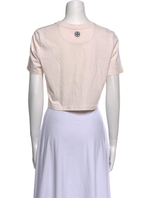 Tory Burch Graphic Print Crew Neck Crop Top