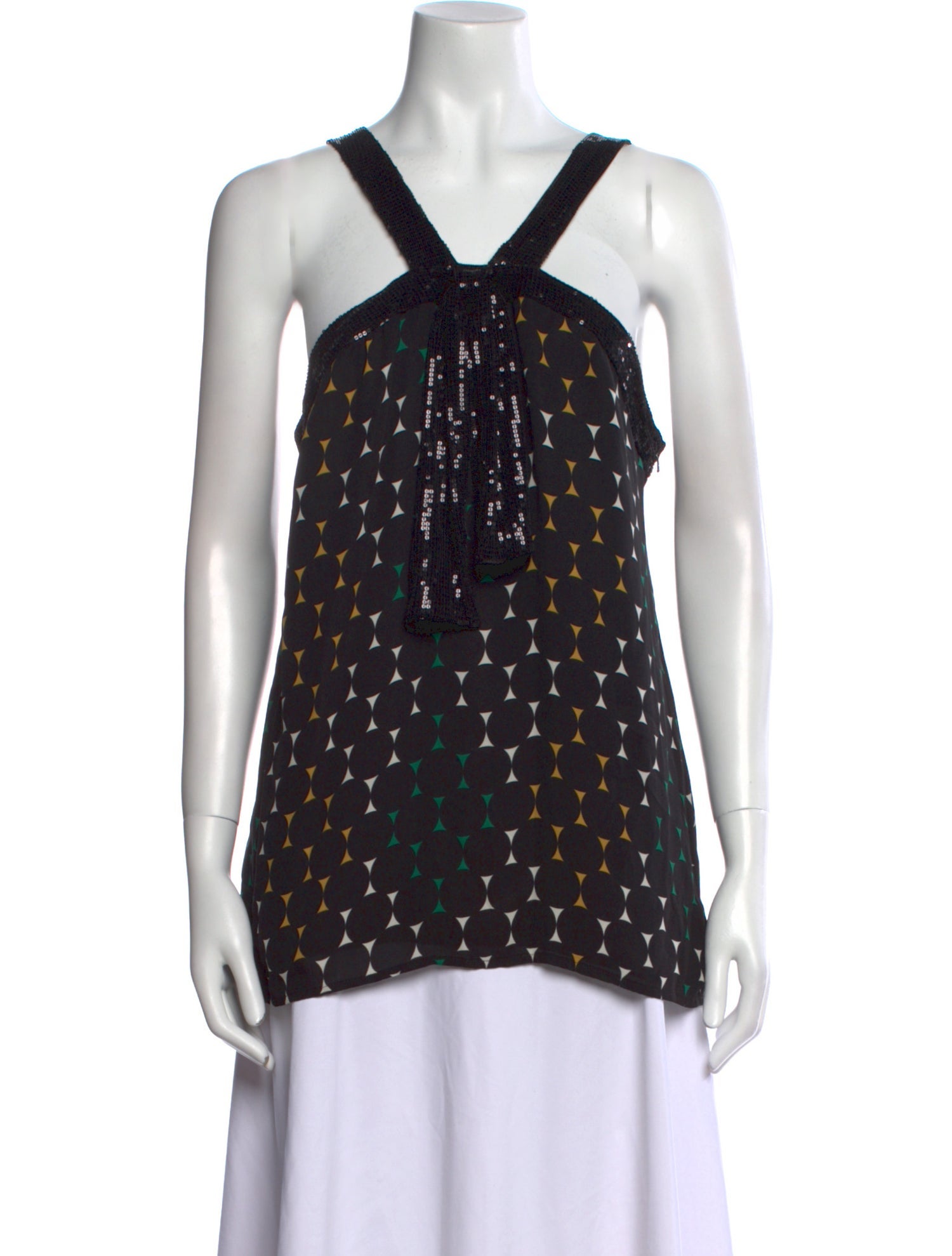 Tory Burch Polka Dot Print V-Neck Top