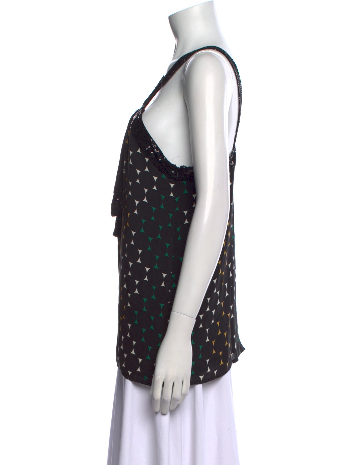 Tory Burch Polka Dot Print V-Neck Top