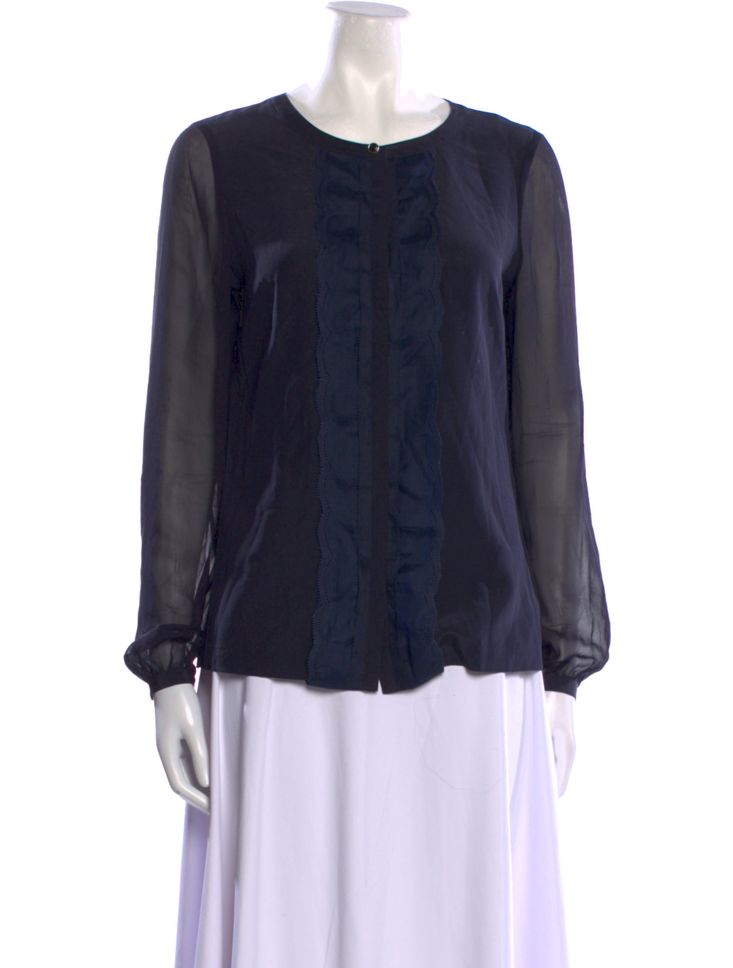 Tory Burch Silk Scoop Neck Blouse