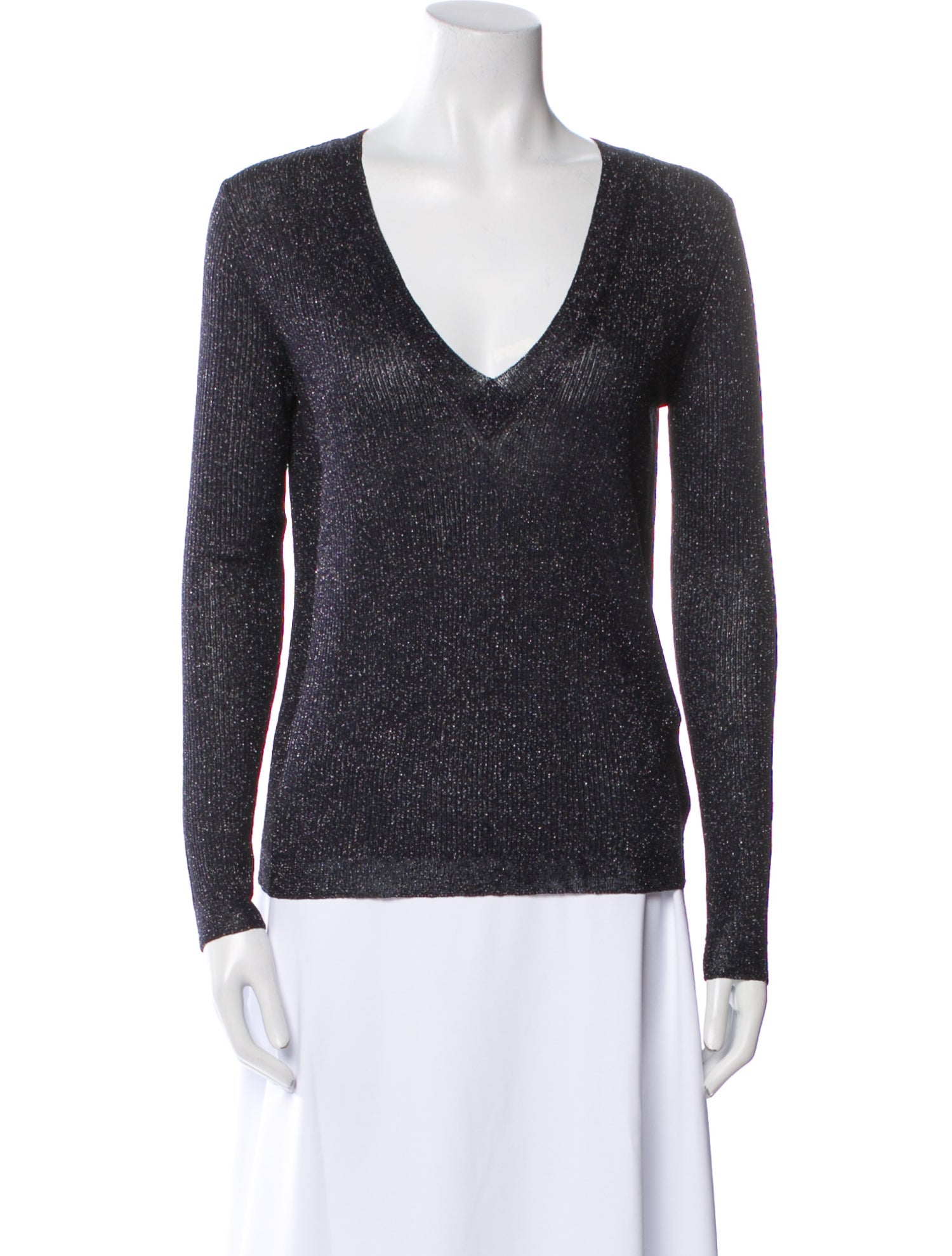 Tory Burch V-Neck Long Sleeve Top