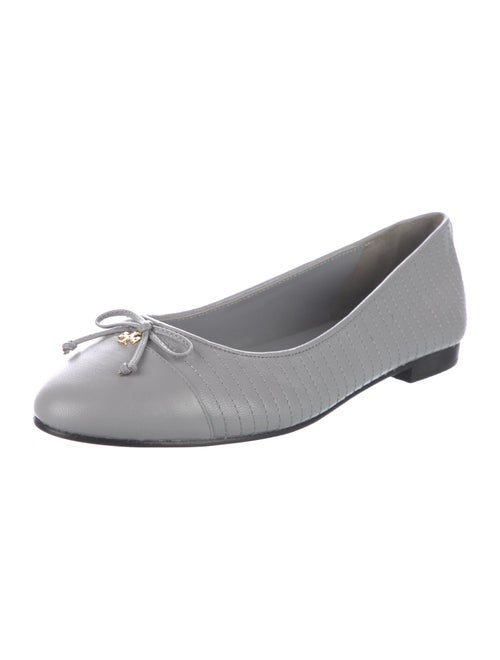 Tory Burch Leather Bow Accents Ballet Flats