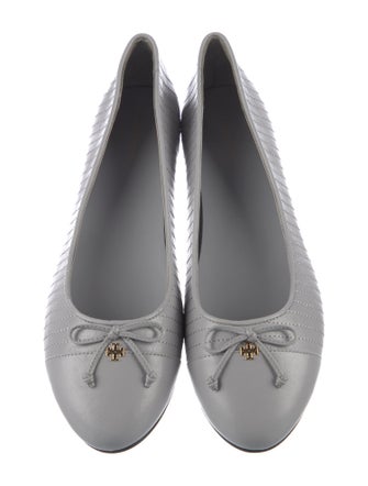 Tory Burch Leather Bow Accents Ballet Flats