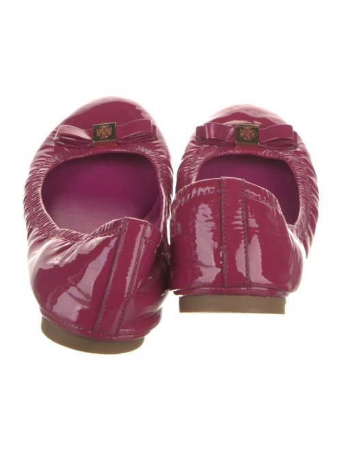 Tory Burch Patent Leather Bow Accents Ballet Flats
