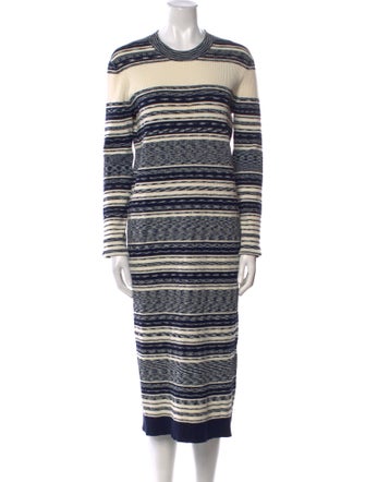Tory Burch Striped Midi Length Dress