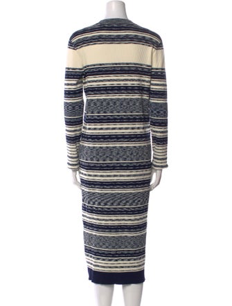 Tory Burch Striped Midi Length Dress