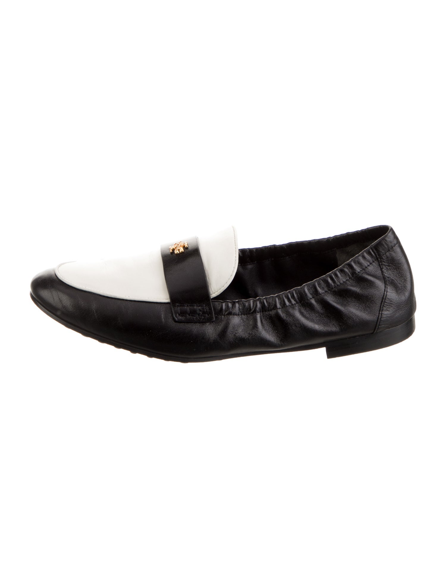 Tory Burch Leather Colorblock Pattern Loafers