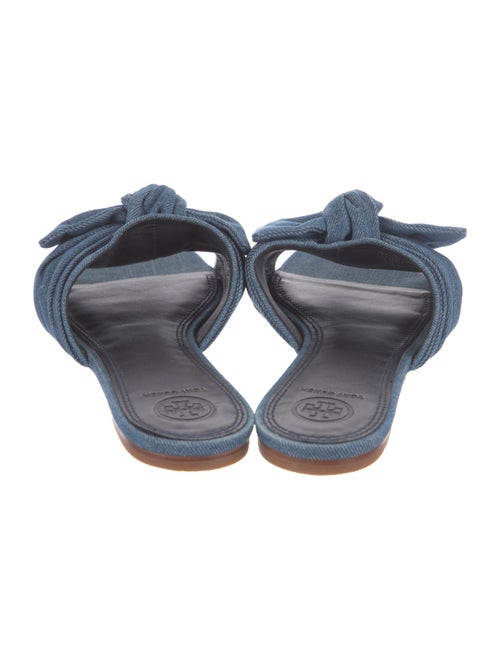 Tory Burch Denim Bow Accents Slides