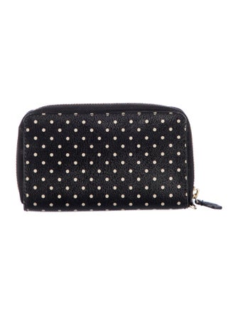 Tory Burch Leather Polka Dot Print Wallet