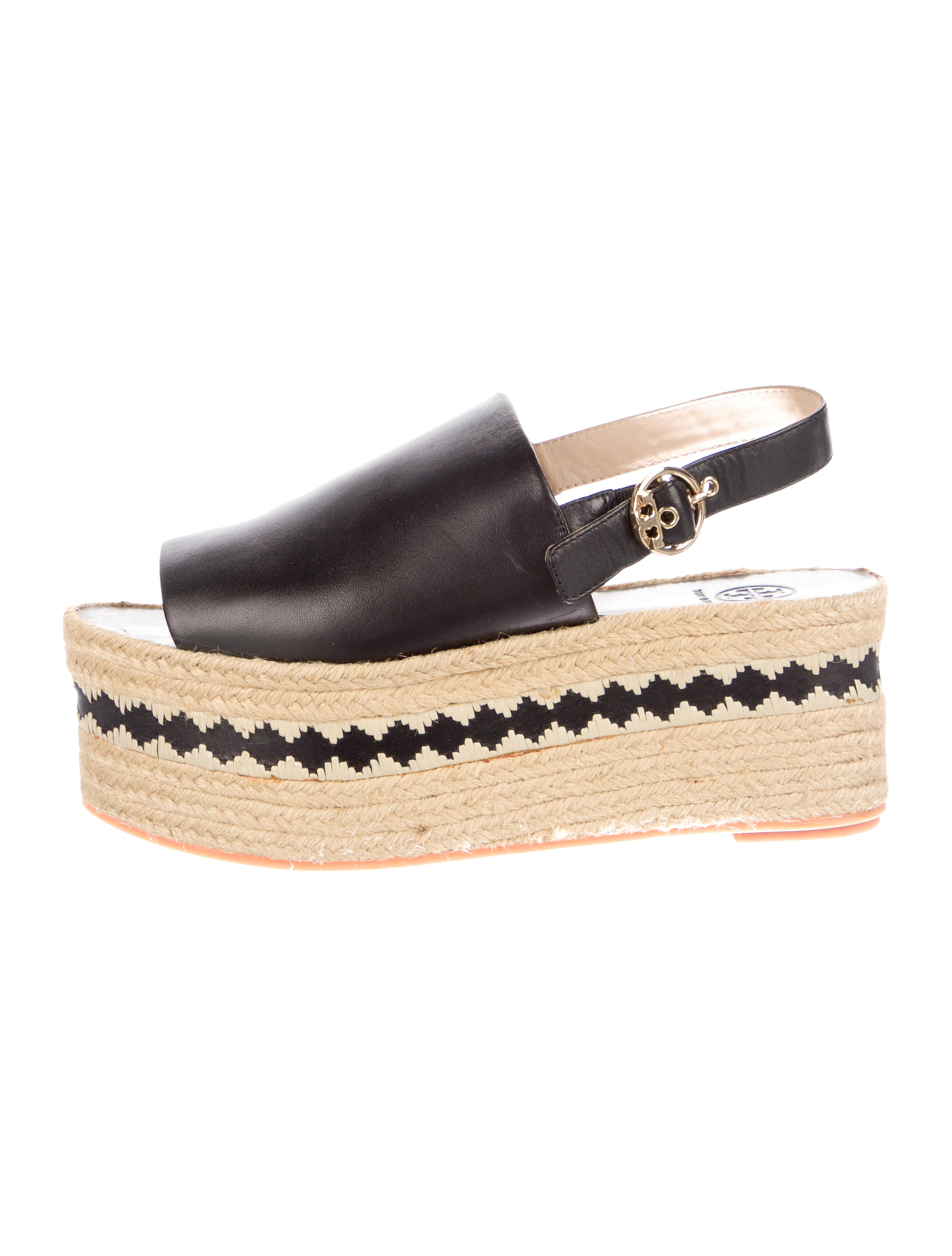 Tory Burch Leather Printed Slingback Pumps