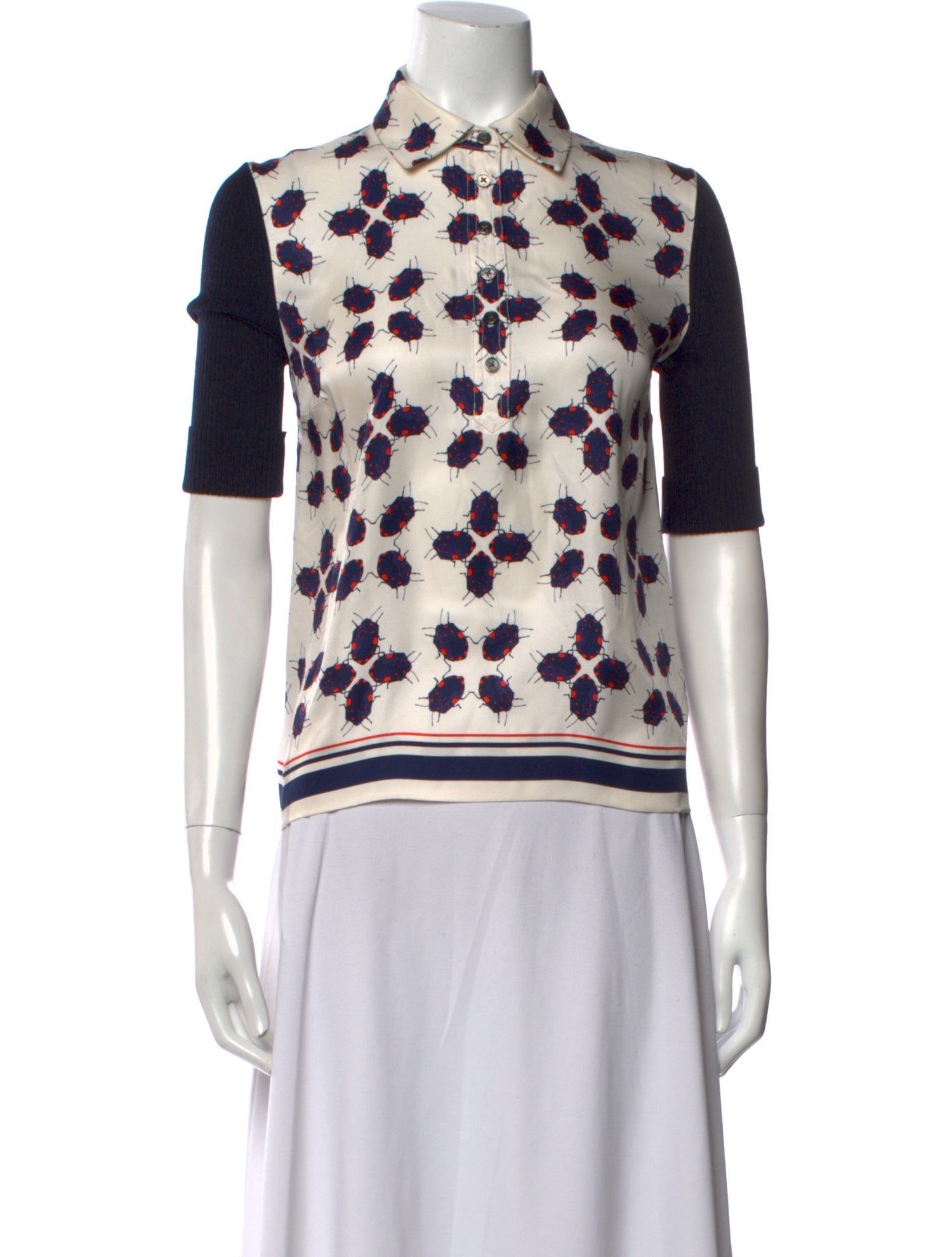 Tory Burch Silk Printed Polo