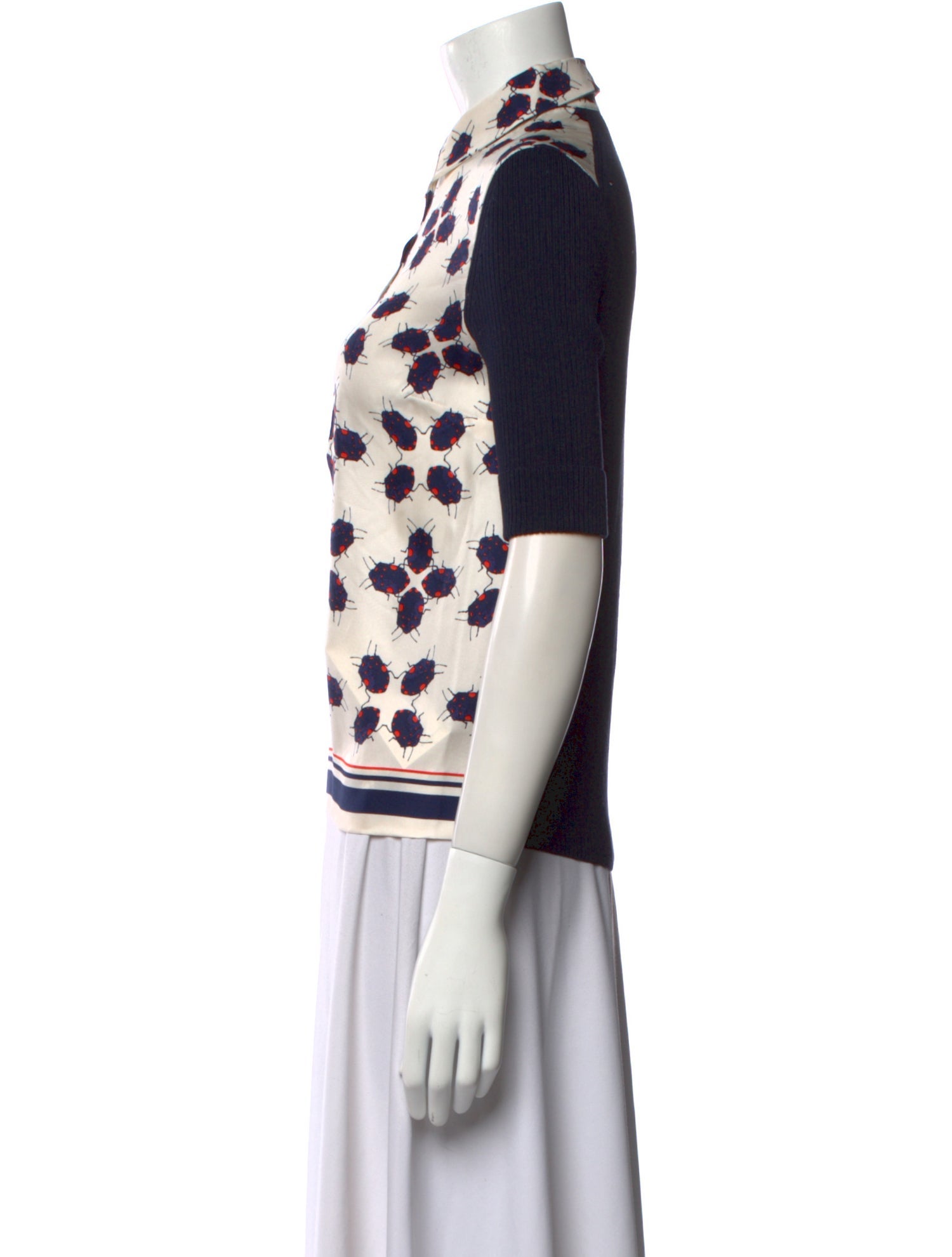 Tory Burch Silk Printed Polo