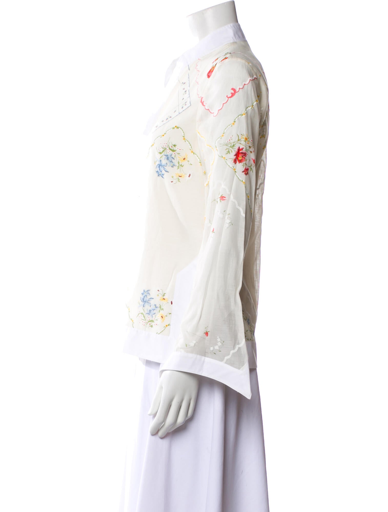 Tory Burch V-Neck Long Sleeve Blouse